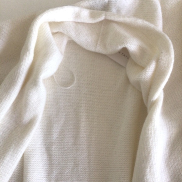 ANN TAYLOR WOOL BLEND WHITE OPEN FRONT CARDIGAN LARGE NWT - Picture 11 of 13